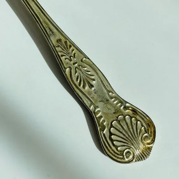 Vintage EPNS England Sheffield King Silverplate Serving Utensils Pasta Spoon - Picture 6 of 7